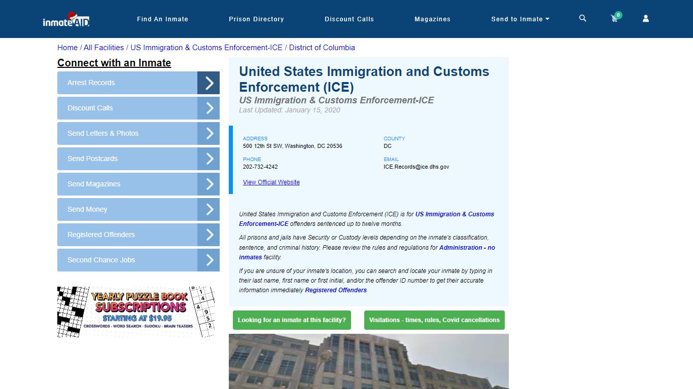 United States Immigration and Customs Enforcement (ICE) - InmateAid